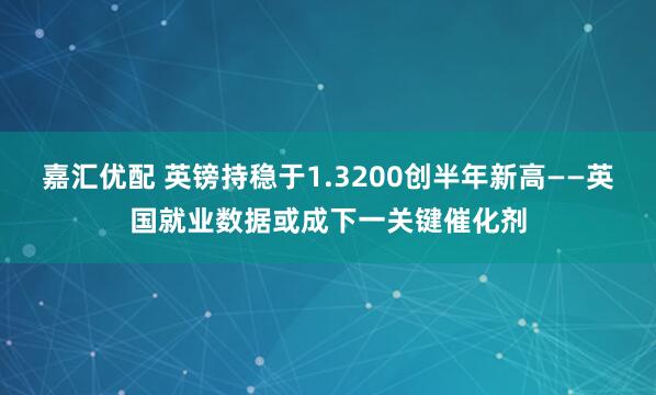 嘉汇优配 英镑持稳于1.3200创半年新高——英国就业数据或成下一关键催化剂