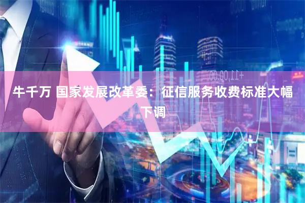 牛千万 国家发展改革委：征信服务收费标准大幅下调